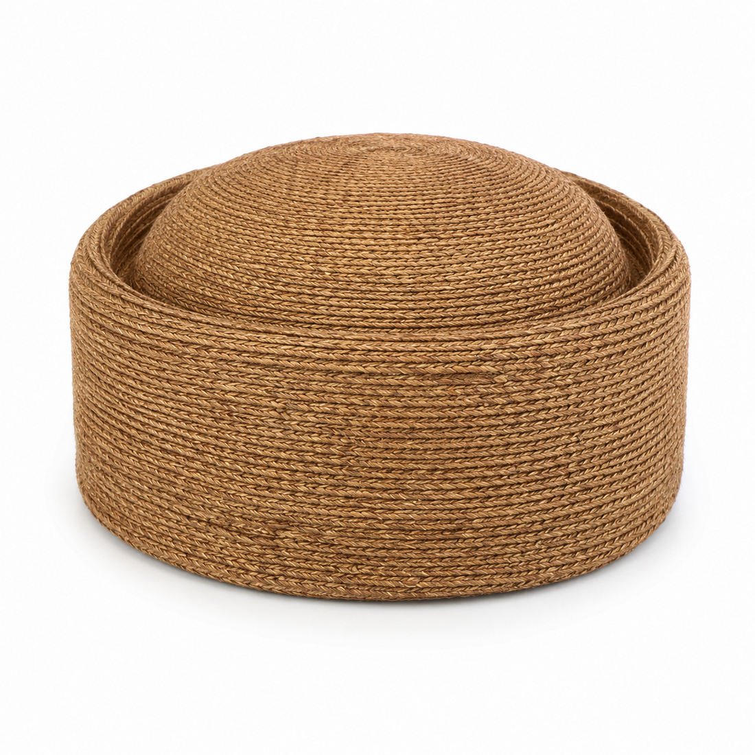 Raffia Straw Pillbox Hat - Vintage French Vacation Style