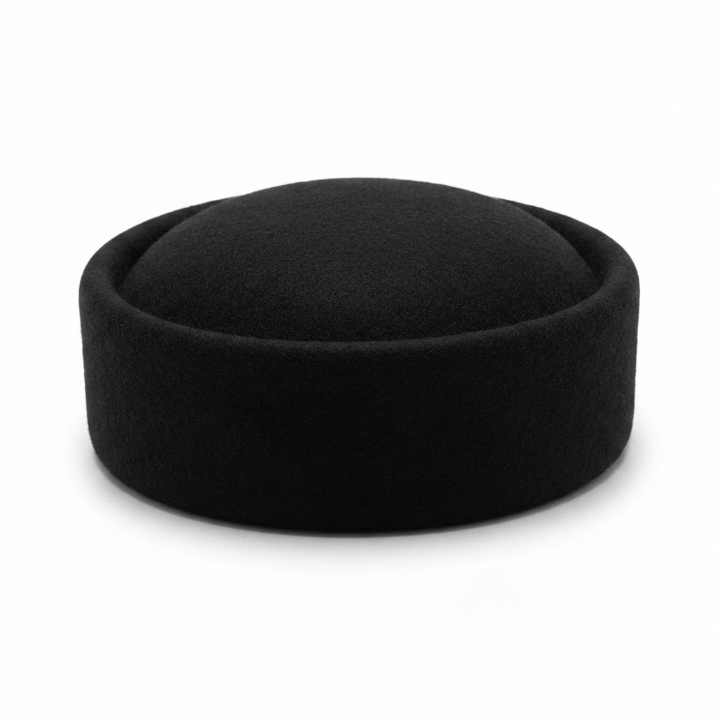 Premium Wool Pillbox Beret - British Retro Large Head Hat