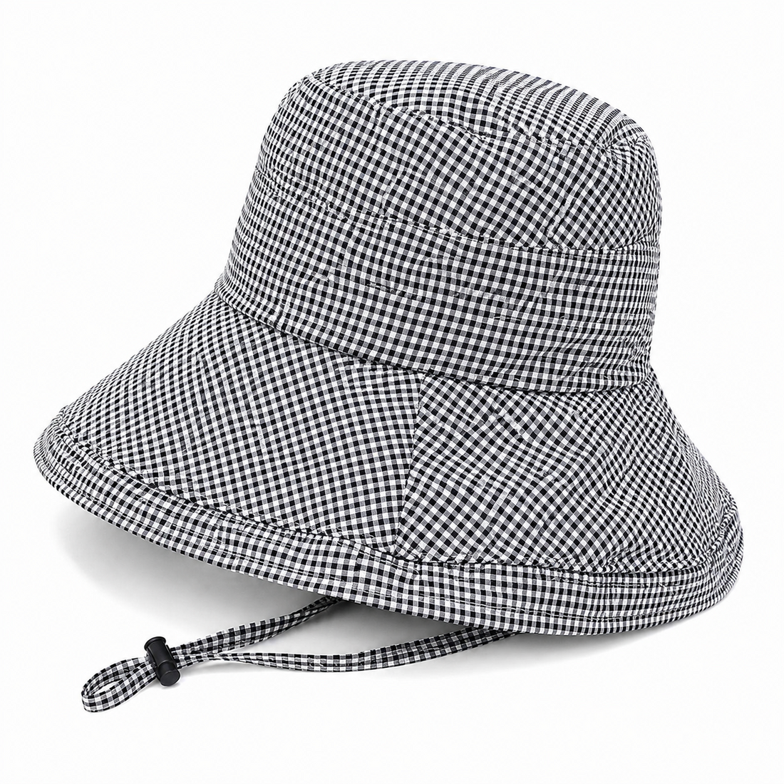 Women's Houndstooth Wide Brim Bucket Hat