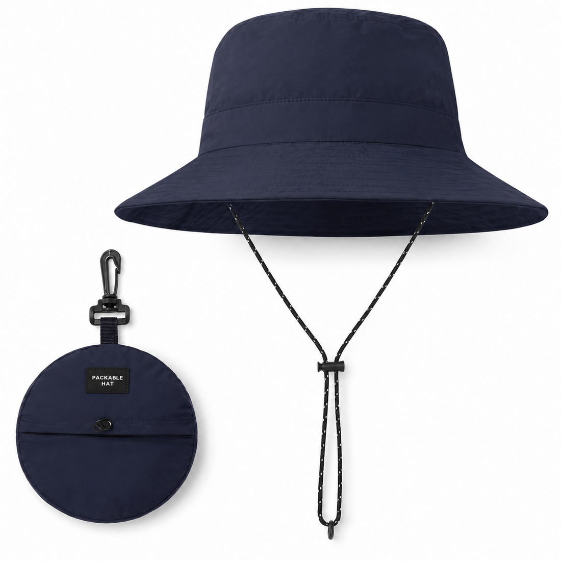 Waterproof Packable Bucket Hat with Chin Strap