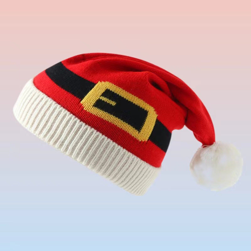 Santa Hat Knit Beanie with Pompom