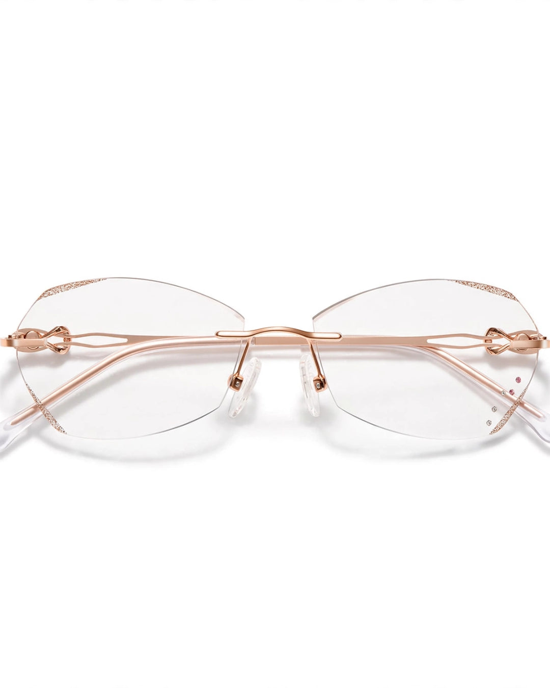 Elegant Frameless Reading Glasses with Diamond Accents