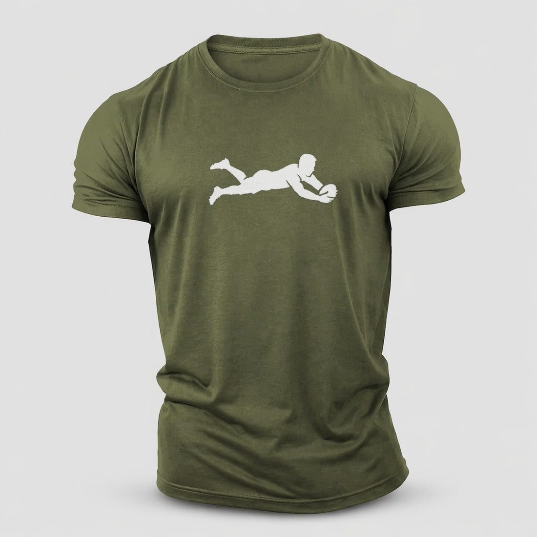 Rugby Player Diving For Try Cotton T-Shirt