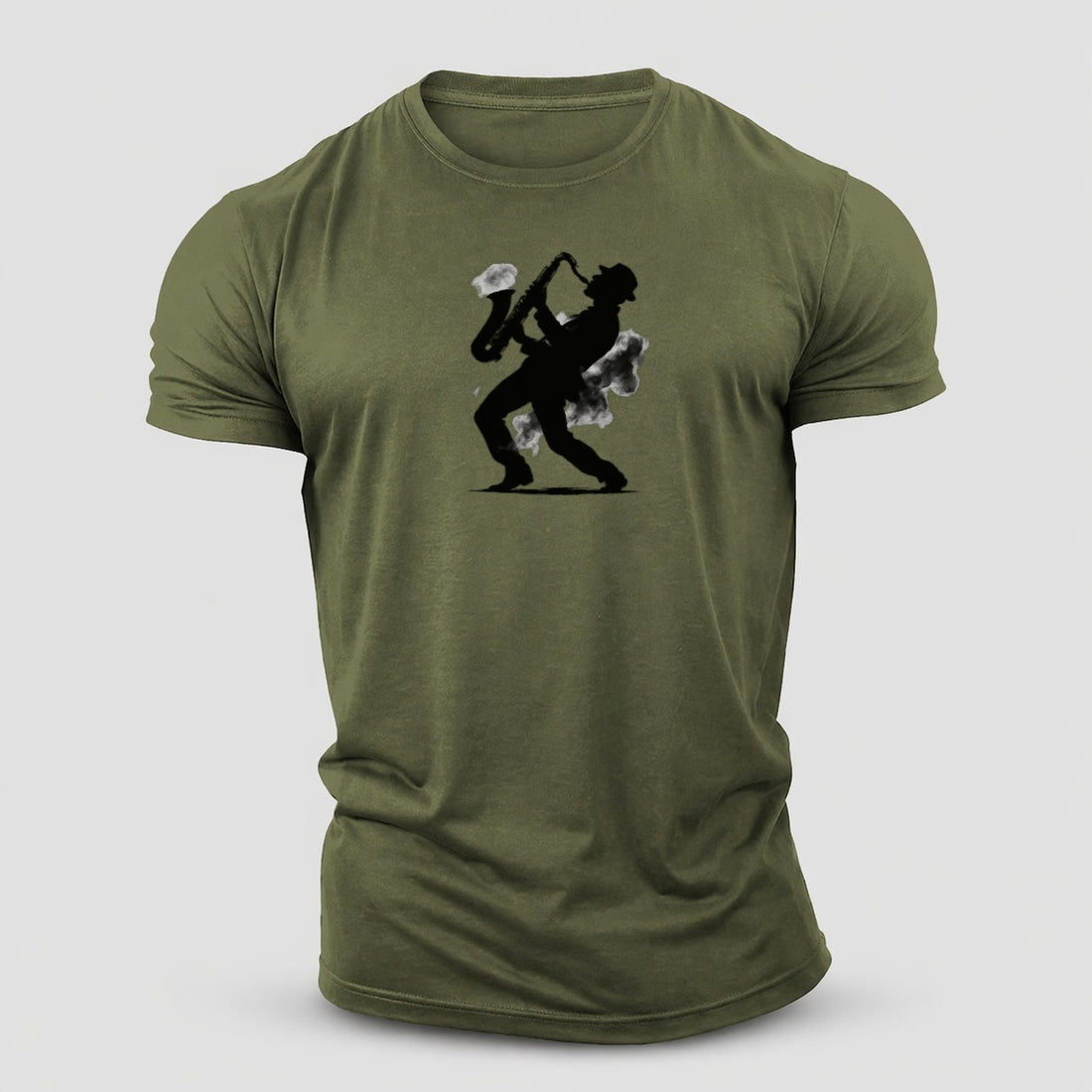 Saxophonist Playing Jazz In Smoky Room Cotton T-Shirt