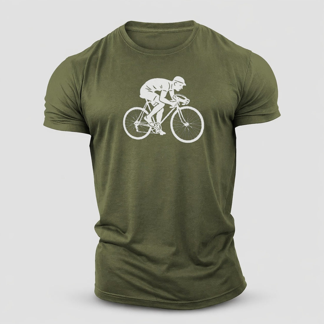Cyclist Sprinting In Racing Position Cotton T-Shirt