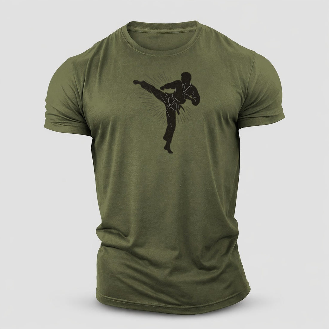 Taekwondo Athlete Spinning Heel Kick Cotton T-Shirt