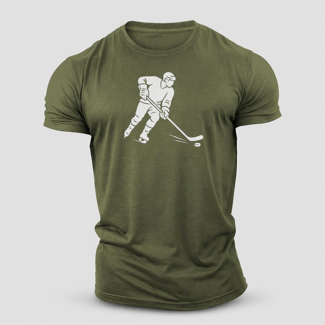 Ice Hockey Player Shooting Puck Cotton T-Shirt