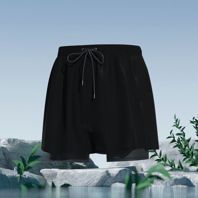 Men's Plus Size Swim Trunks with Compression Liner