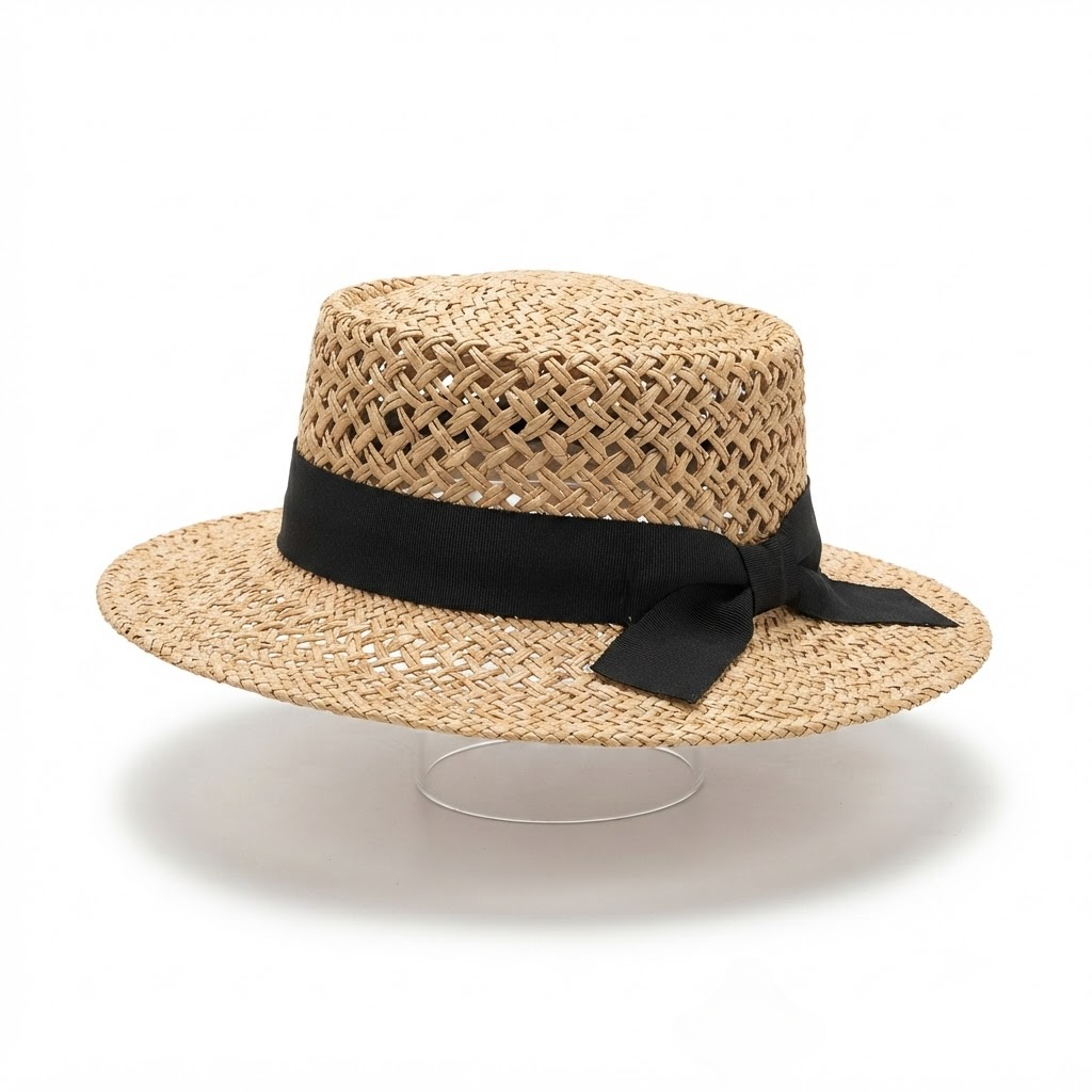 French Hollow Straw Sun Hat - Old Money Beach Style