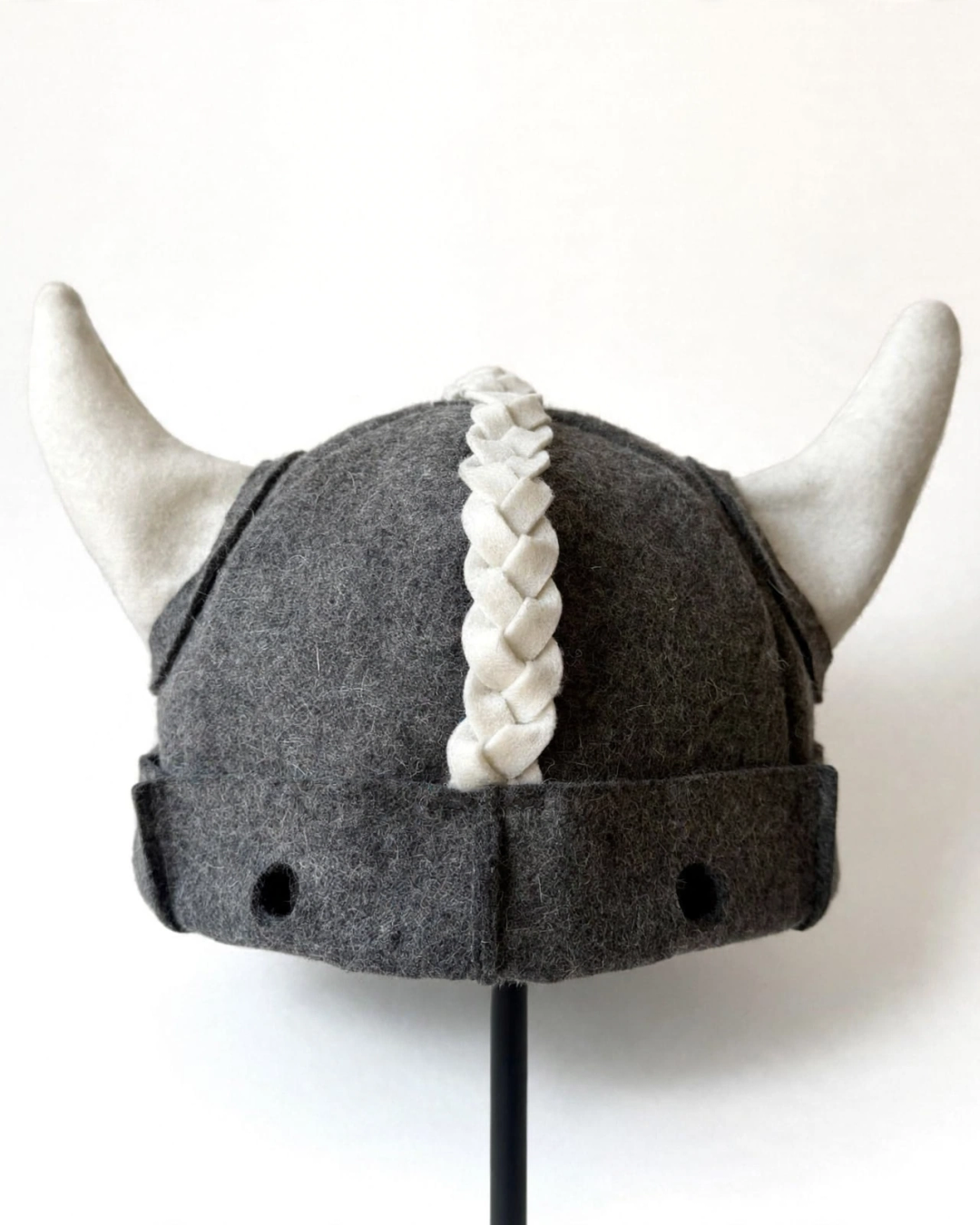 Viking Wool Sauna Hat with Horns