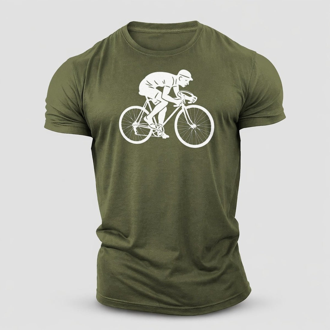 Cyclist Sprinting Cotton T-Shirt