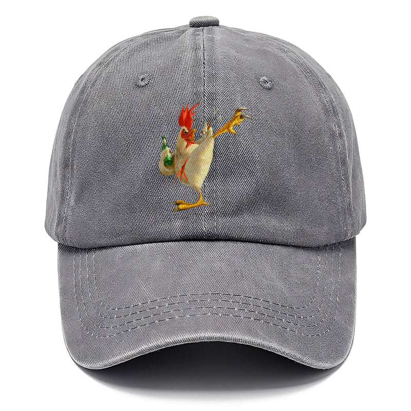 Rooster Printed Unisex Baseball Cap Solid Color Washed Distressed Casual Sports Hats Lightweight Adjustable Dad Hat For Women & Men Classic Cap
