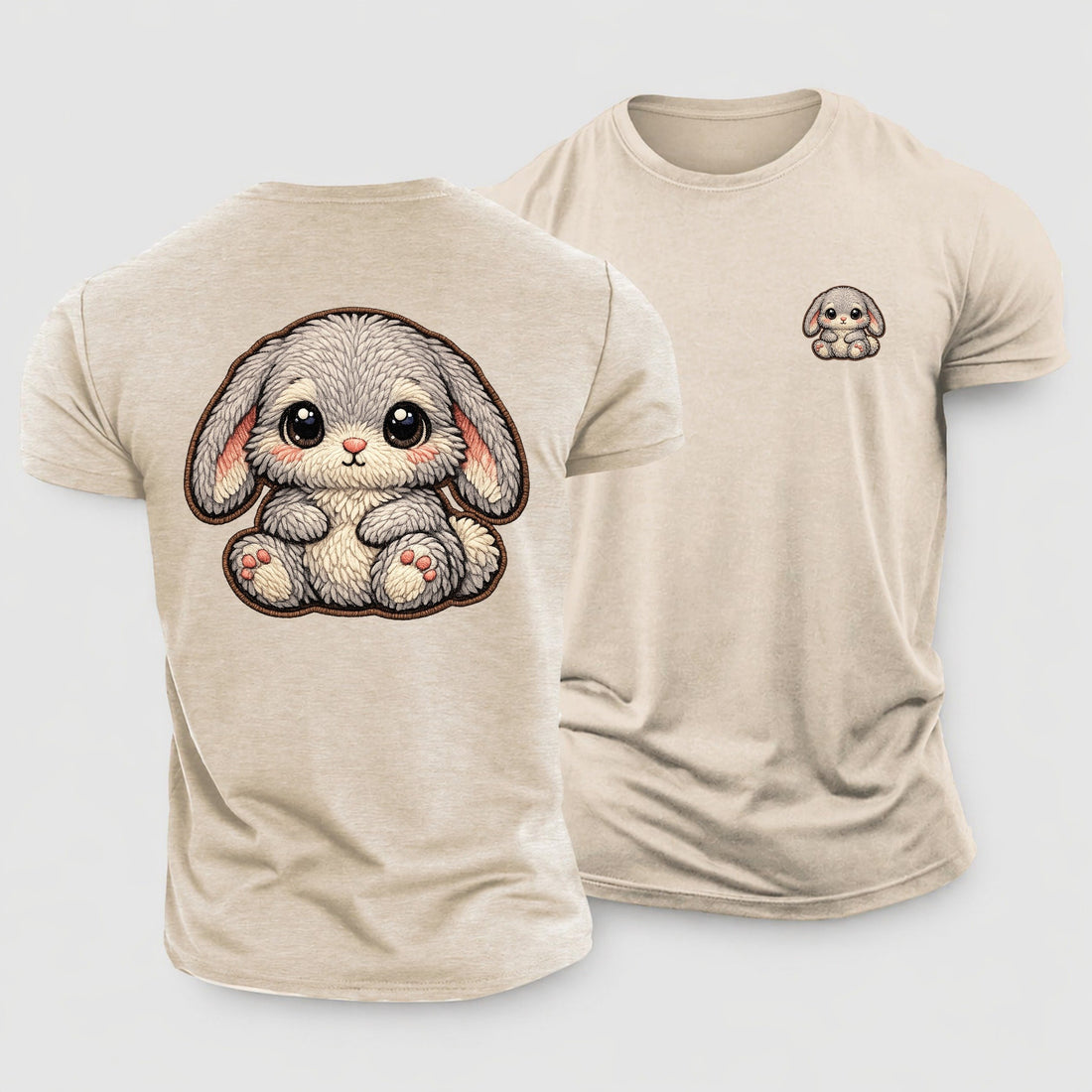 Baby Rabbit Plush Embroidered Keepsake Patch Cotton T-Shirt