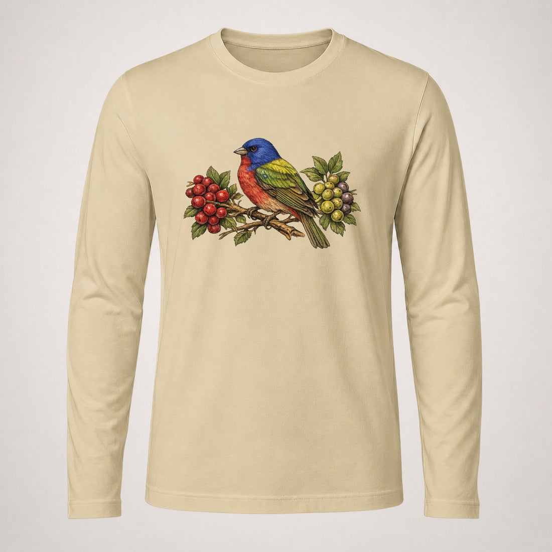 Painted Bunting Jewel Plumage Muted Through Long Sleeve T-Shirt