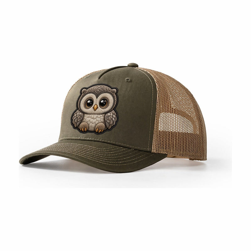 Baby Owlet Plush Embroidered Keepsake Patch Trucker Hat