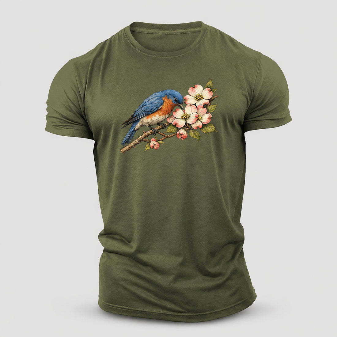 Bluebird Dogwood My Diagonal Tension Composition Cotton T-Shirt