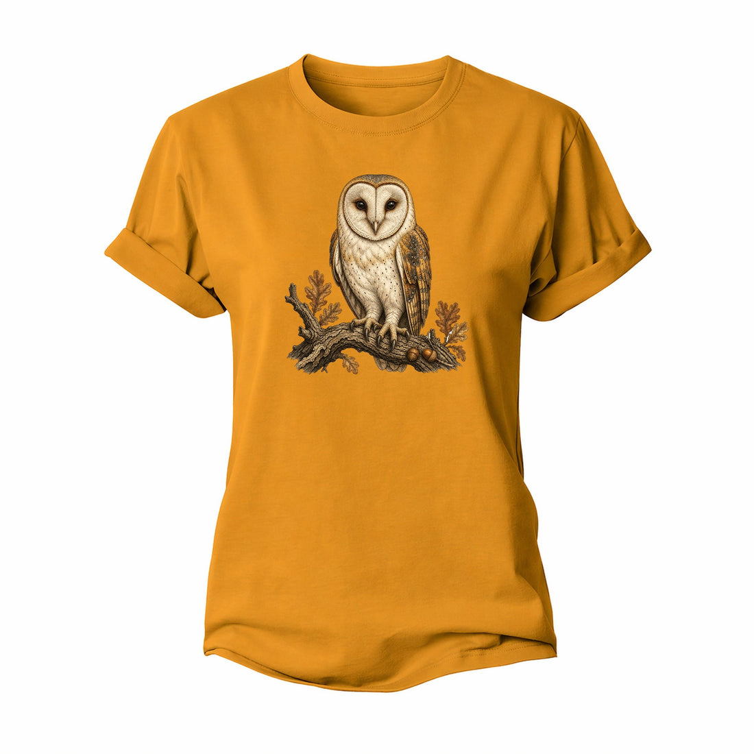 Heart Faced Barn Owl Perched Close Women's Cotton T-Shirt