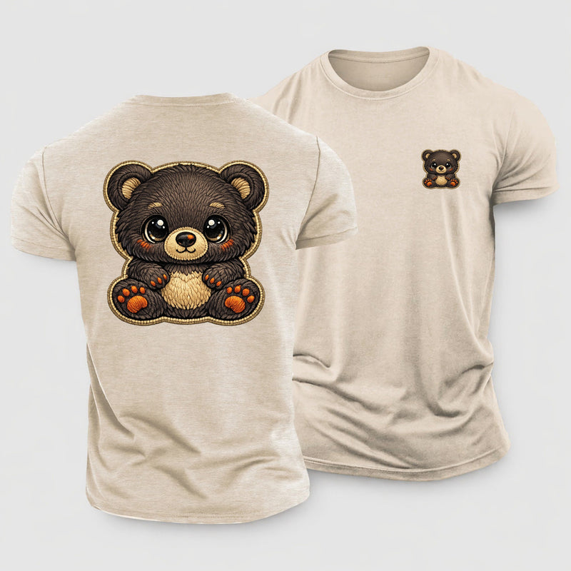 Baby Bear Cub Plush Embroidered Keepsake Cotton T-Shirt