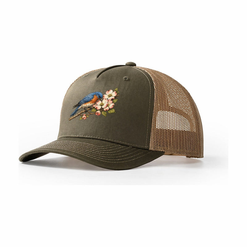 Bluebird Dogwood My Diagonal Tension Composition Trucker Hat