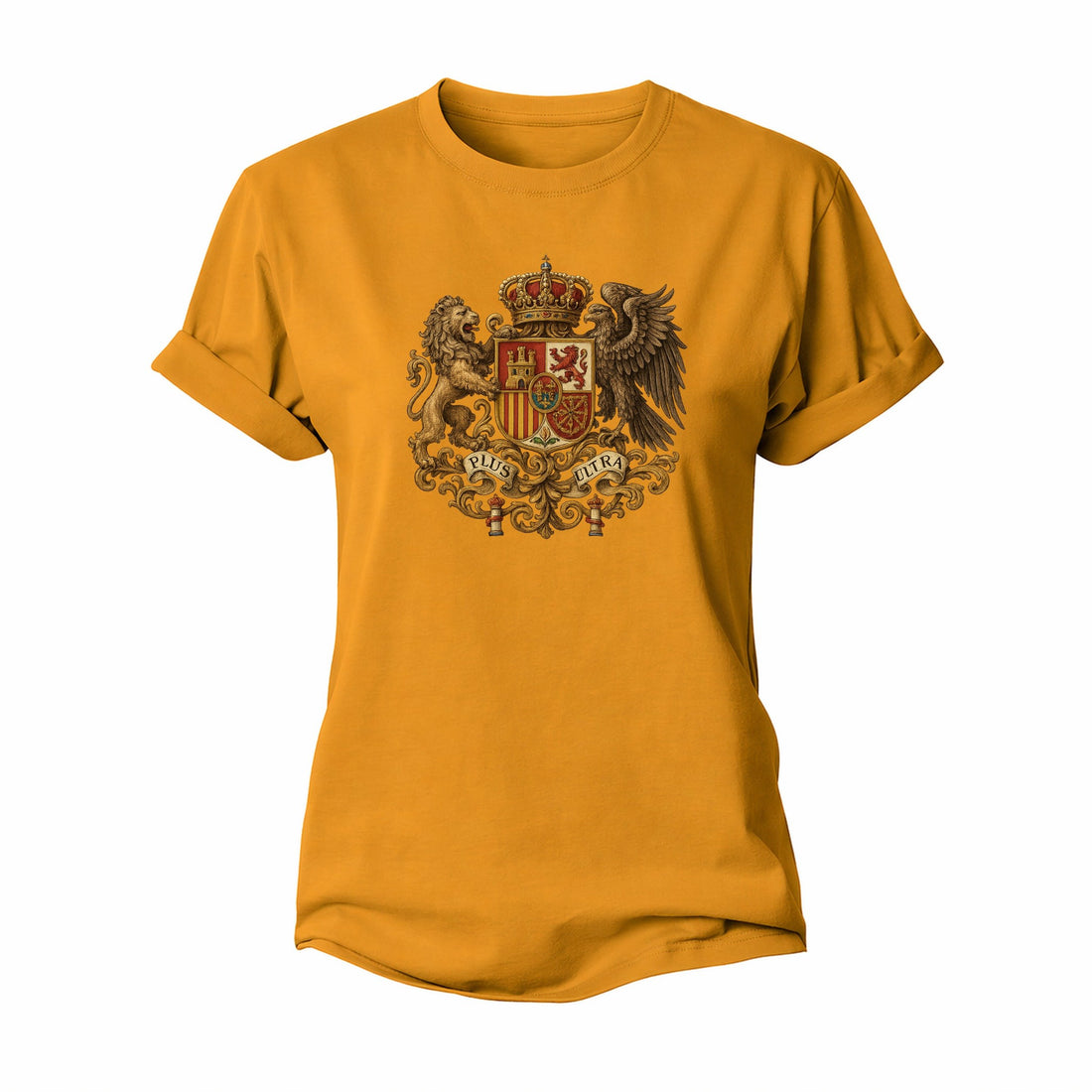 Spain Royal Logo (traditional Corona Real Española, Plus Ultra Banner, Premium Emblem) Women's Cotton T-Shirt