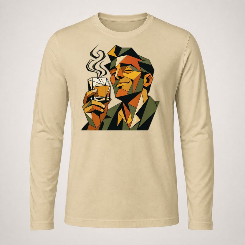 Cubist Whiskey Portrait Long Sleeve T-Shirt