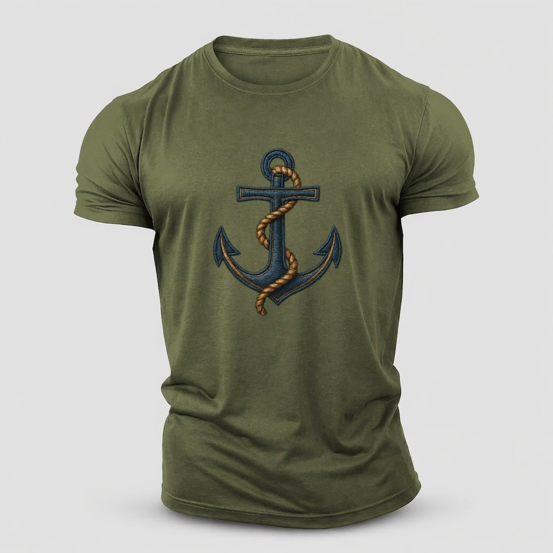 Anchor And Rope Nautical Illustration Cotton T-Shirt