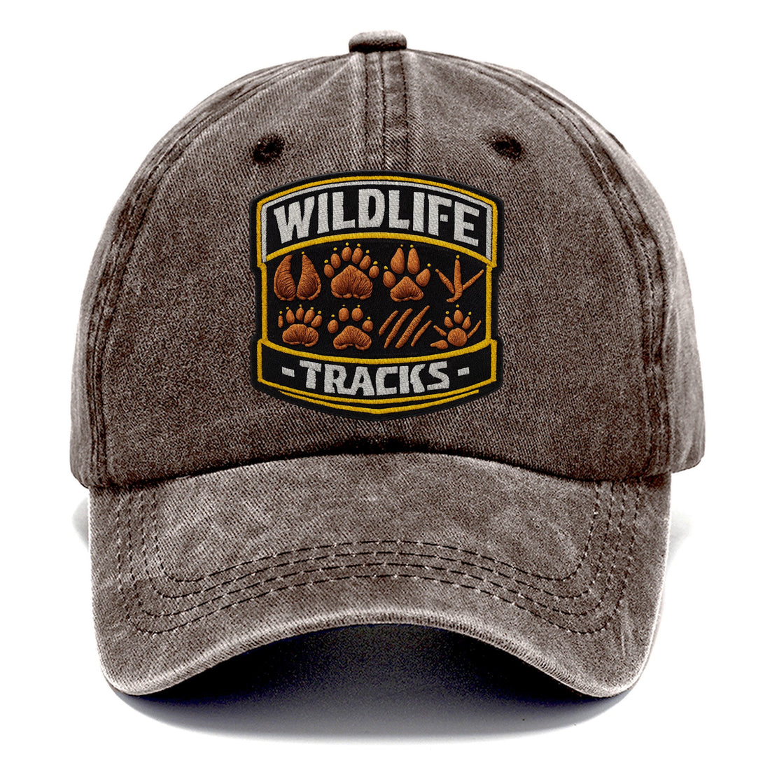 Wildlife Tracks - Animal Footprints In Brown, Tracker Classic Cap