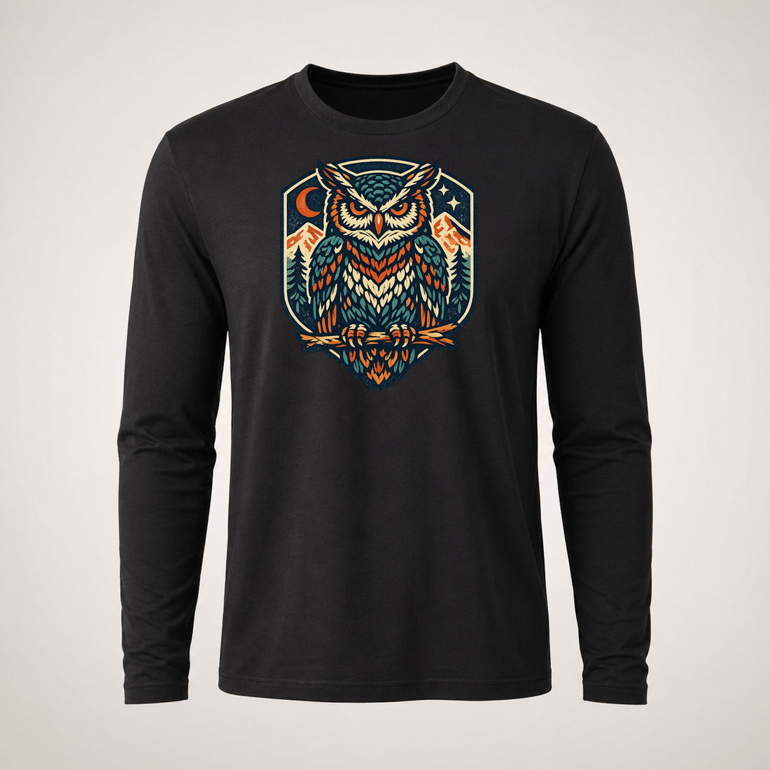 Owl Heritage Teal Long Sleeve T-Shirt