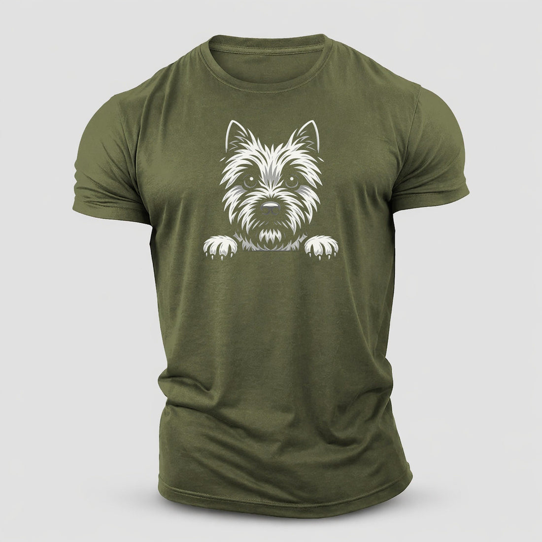 Cairn Terrier Wheaten Colored Pose Cotton T-Shirt