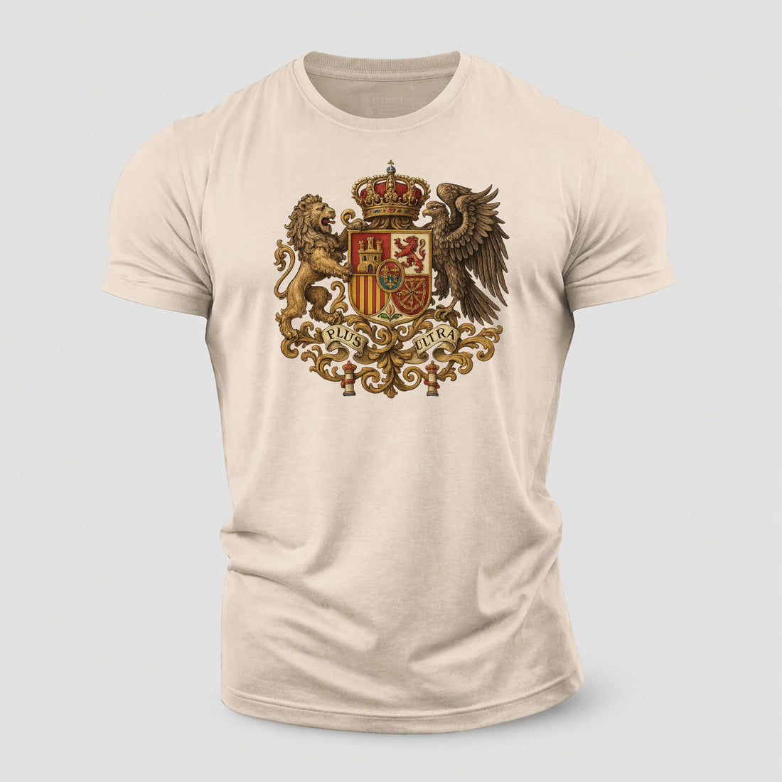 Spain Royal Logo (traditional Corona Real Española, Plus Ultra Banner, Premium Emblem) Cotton T-Shirt