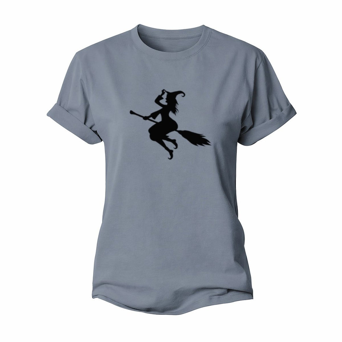 Enchanting Witch On Broom Cotton T-Shirt