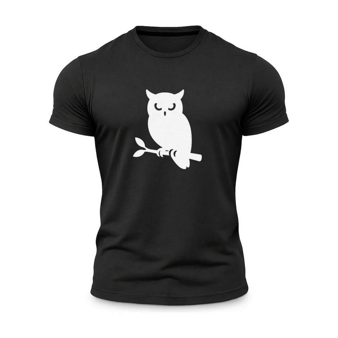 Owl Perched On Branch At Night Athletic Tee