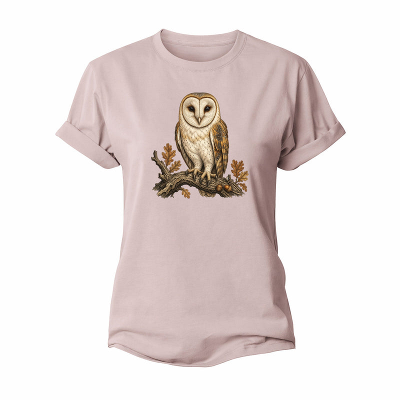 Heart Faced Barn Owl Perched Close Women's Cotton T-Shirt