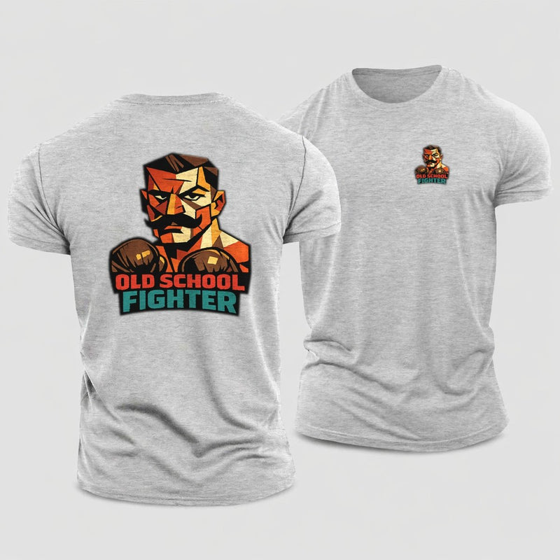 Old School Fighter Cotton T Shirt