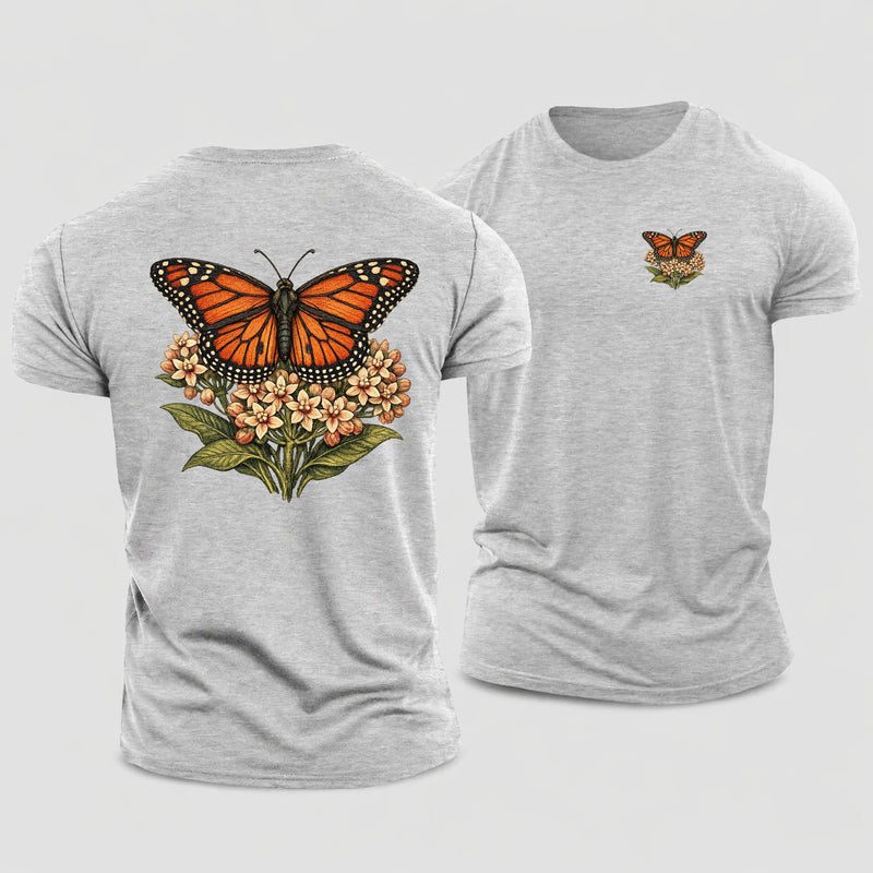 Monarch Rest Wings Open Vein Rust Cotton T-Shirt