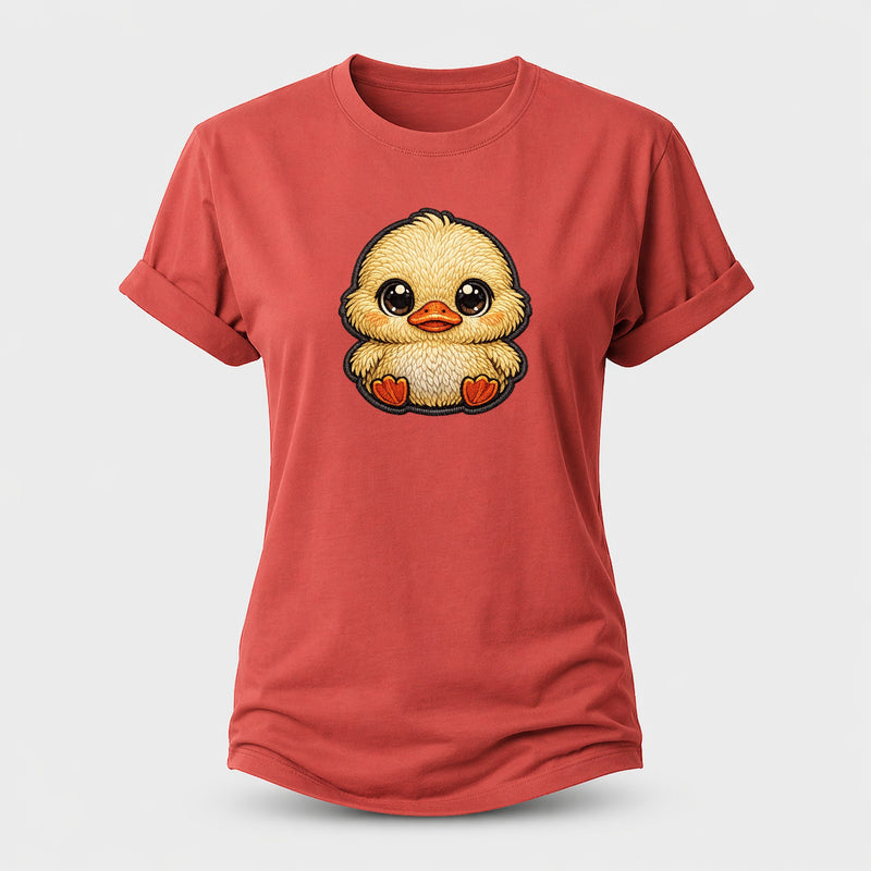 Baby Duckling Plush Embroidered Keepsake Patch Women's Cotton T-Shirt