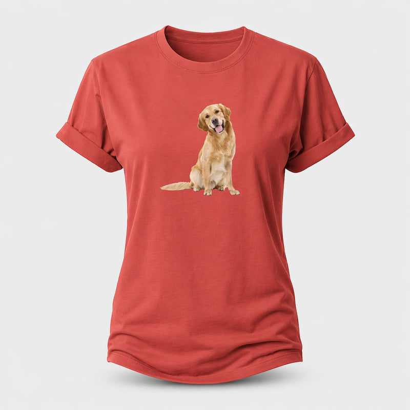 Joyful Golden Retriever With A Radiant Smile Women's Cotton T-Shirt