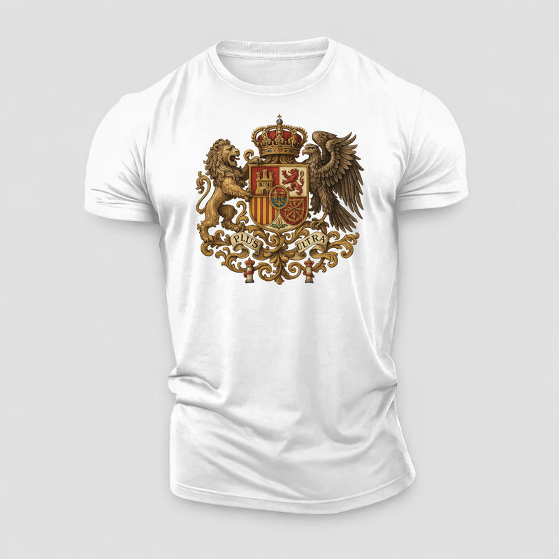 Spain Royal Logo (traditional Corona Real Española, Plus Ultra Banner, Premium Emblem) Cotton T-Shirt