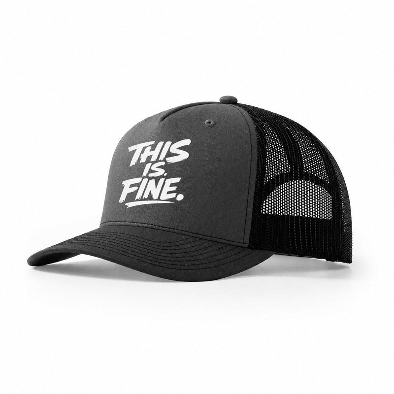 Dog Fire Meme Distilled Three Words Trucker Hat