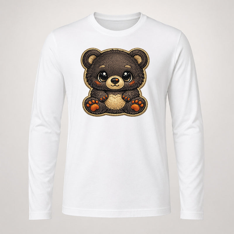 Baby Bear Cub Plush Embroidered Keepsake Long Sleeve T-Shirt