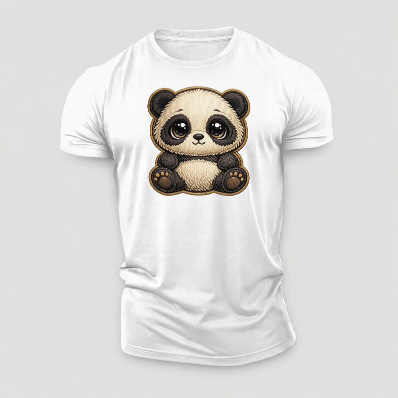 Baby Giant Panda Cub Plush Embroidered Cotton T-Shirt