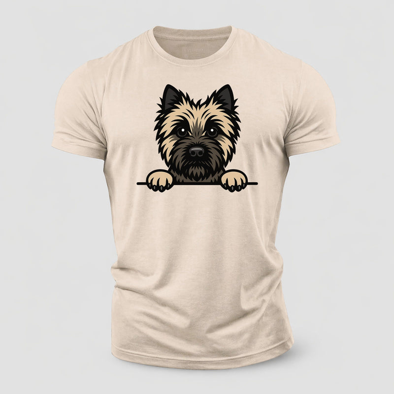 Cairn Terrier Wheaten Colored Pose Cotton T-Shirt