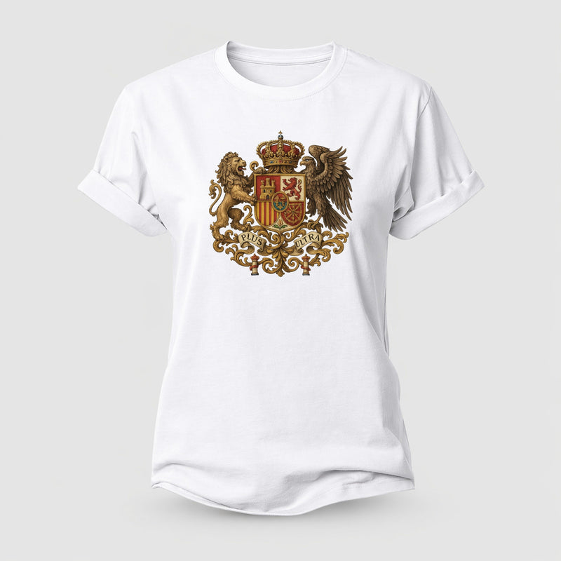Spain Royal Logo (traditional Corona Real Española, Plus Ultra Banner, Premium Emblem) Women's Cotton T-Shirt