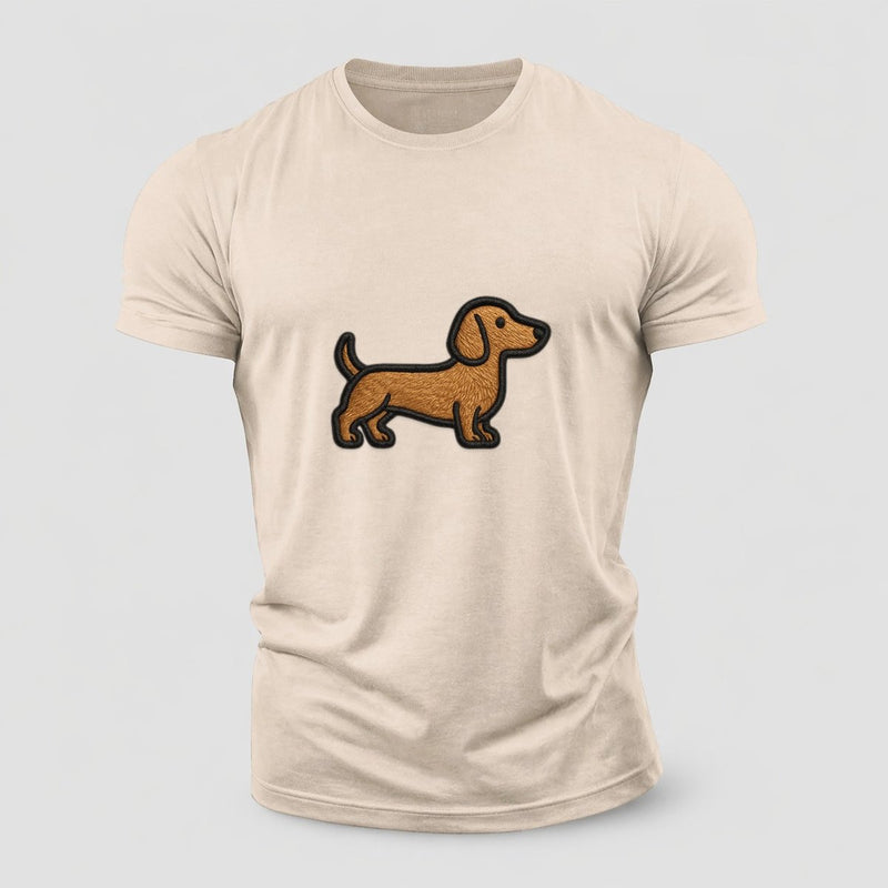 Dachshund Modern Elongated Silhouette Cotton T-Shirt