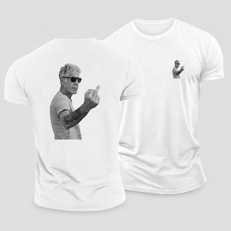Anthony Bourdain Middle Finger Cotton T-Shirt