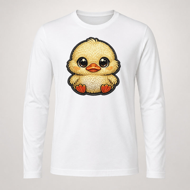 Baby Duckling Plush Embroidered Keepsake Patch Long Sleeve T-Shirt