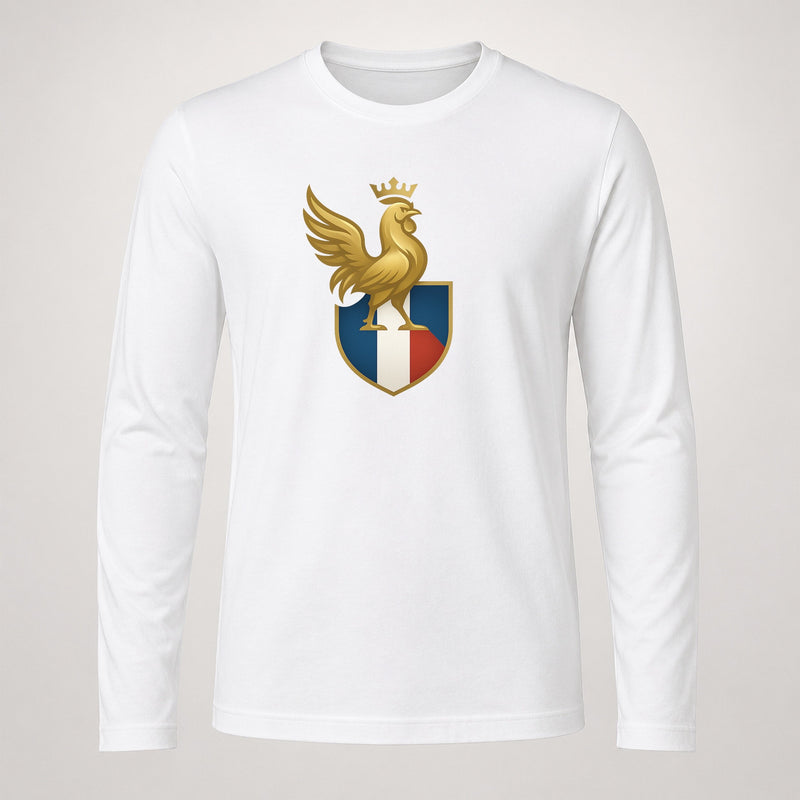 France Gallic Rooster Emblem Premium Design Long Sleeve T-Shirt