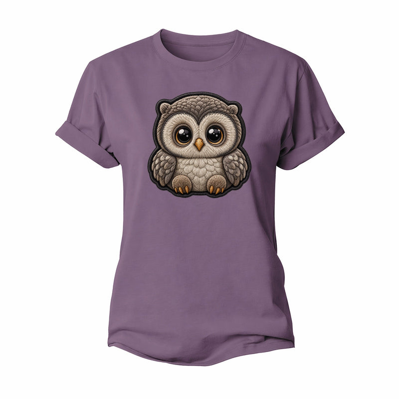 Baby Owlet Plush Embroidered Keepsake Patch Women's Cotton T-Shirt