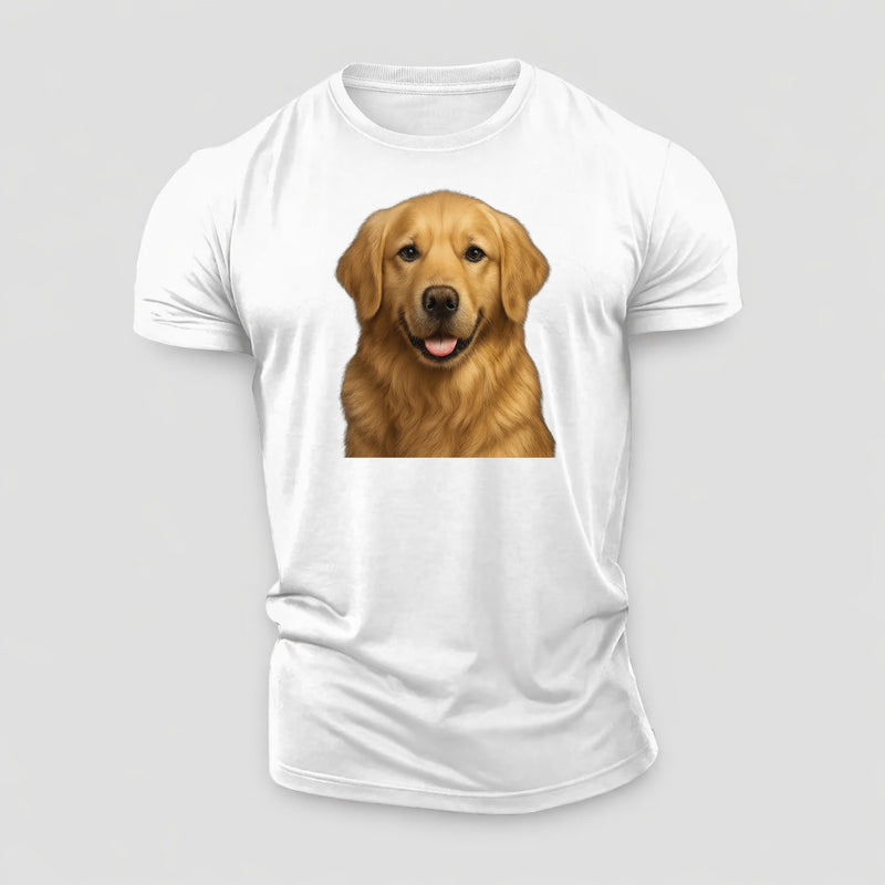 Golden Retriever Portrait Cotton T-Shirt