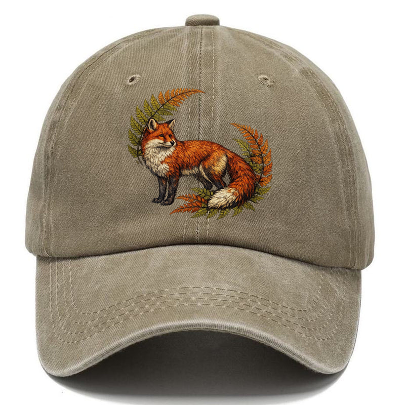 Fox Profile Threaded Through Autumn Ferns Classic Cap